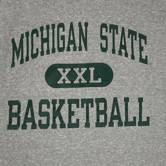 Vtg 90s Michigan State Basketball T-Shirt Gray MSU Spartans Mens Large Champion - Picture 8 of 12